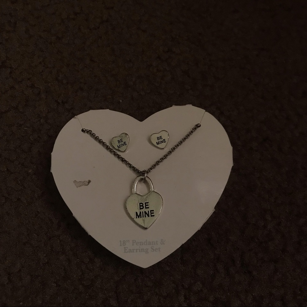 “Be Mine” necklace & matching earrings